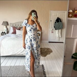 & Other Stories Puff Sleeve Linen Midi dress 6